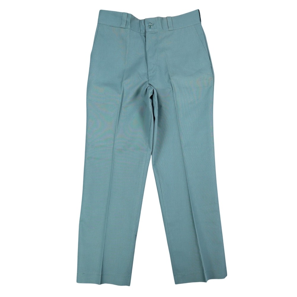 Montgomery Ward Work Pants Mens 32x28 Vintage 70s Teal Green Fortrel Deadstock